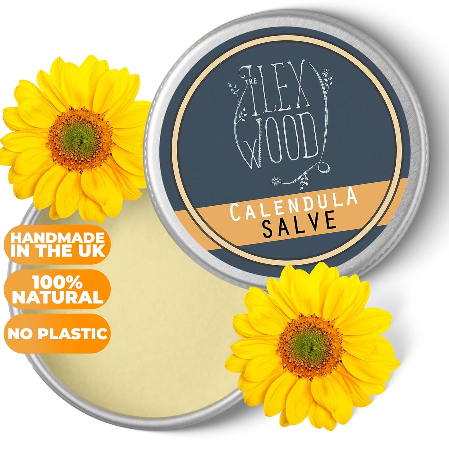 - All-Natural Skin Balm - Calendula Salve - Soothes Rashes, Itching, Dry Skin, Eczema, Cruelty Free, Plastic Free, Handmade in the UK - 100Ml
