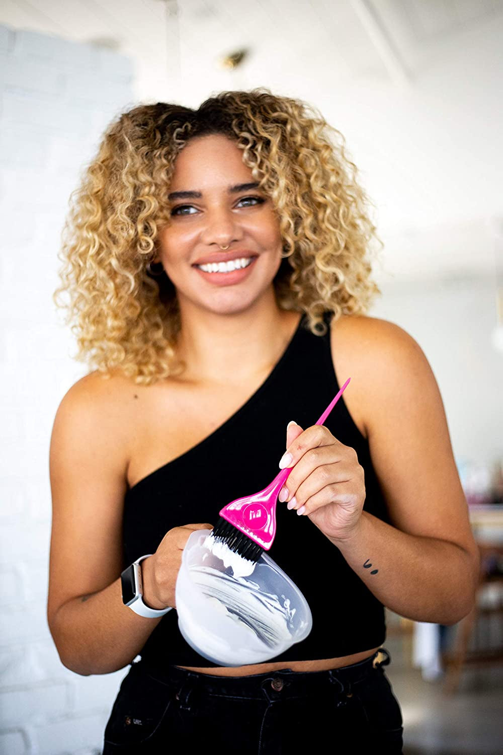 Classic Hair Dye Brush – Hair Colour Brush for Highlights Hair Dye Kit, Hair Tint Brush for Highlight Kit, Tinting Brush for Bleach Hair Dye, Hair Bleach Kit, Hair Colouring Brush – Pink