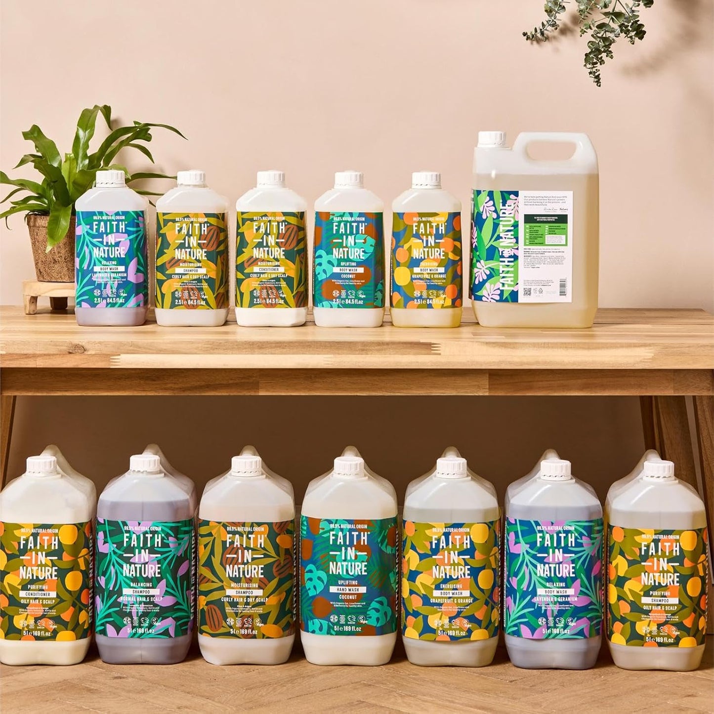 Organic Coconut Shampoo, Hydrating for Dry Hair & Scalp, Vegan & Cruelty Free, No SLS, Silcones or Parabens, 5L Refill Pack