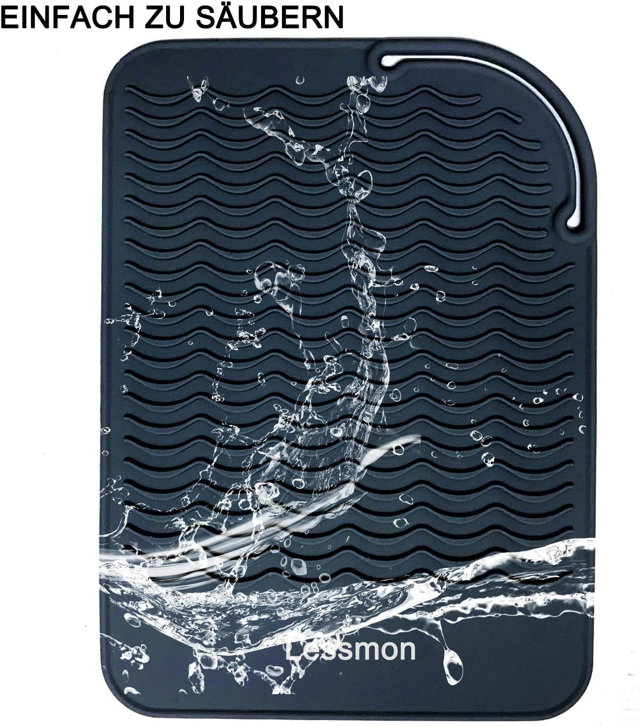 Heat Resistant Mat for Curling Irons, Hair Straightener, Flat Irons and Hair Styling Tools 9" X 6.5", Black