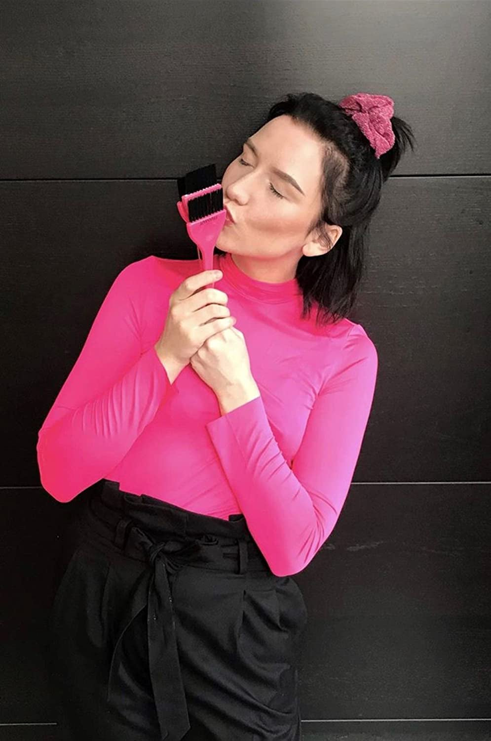 Classic Hair Dye Brush – Hair Colour Brush for Highlights Hair Dye Kit, Hair Tint Brush for Highlight Kit, Tinting Brush for Bleach Hair Dye, Hair Bleach Kit, Hair Colouring Brush – Pink