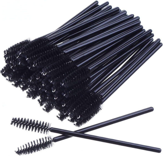 50 PCS Disposable Eyelash Brushes Mascara Wands Eye Lash Eyebrow Applicator Cosmetic Makeup Brush Tool Kits (Black)