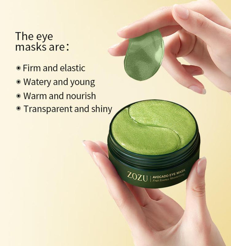Avocado Eye Mask 60Piece Eyebrightening Patch Is Suitable for Dark Circles Andpuffiness,Moisturizing&Nourishing Eye Carefacial Mask,Relieving Stress Andimproving Dry Eyeskin Collagen Eye Patches Soothing Avocado Eye Mask Hydrating Avocado Eye Masks
