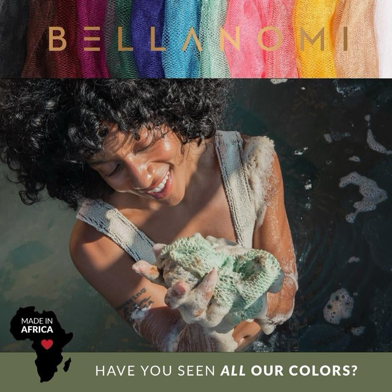 Bellanomi African Exfoliating Net Sponge, Ethically Sourced from Nigeria Bath Sponge Smooth Skin Bath Sponge Shower