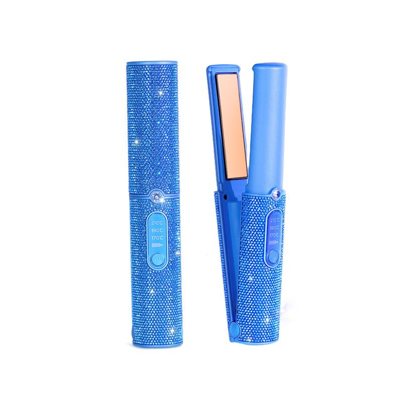 Salon Rhinestone Decor Cordless Straightener, Comfortdurable Hair Styling Tool for Home & Travel,Durable Hair Straightener for Christmas Giftstocking Fillers, Winter & New Yeargift, Thanksgiving Gifts，410°F，Imagine at School，Girlaccessories Salon Salon