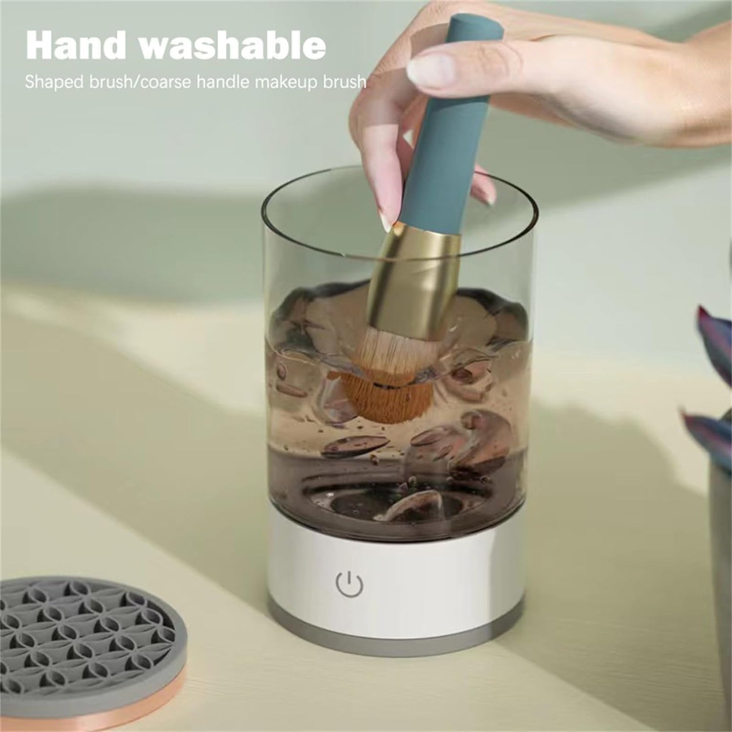 Electric Makeup Brush Cleaner Machine, USB Makeup Brush Cleaner, Cosmetic Brush Cleaner, Automatic Spinning Makeup Brush Cleaner Fit for All Size Makeup Brush