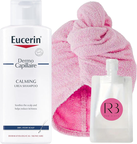 Shampoo for Itchy Scalp Bundle with Eucerin Urea Shampoo 250Ml and  Hair Wrap and Travel Bottle