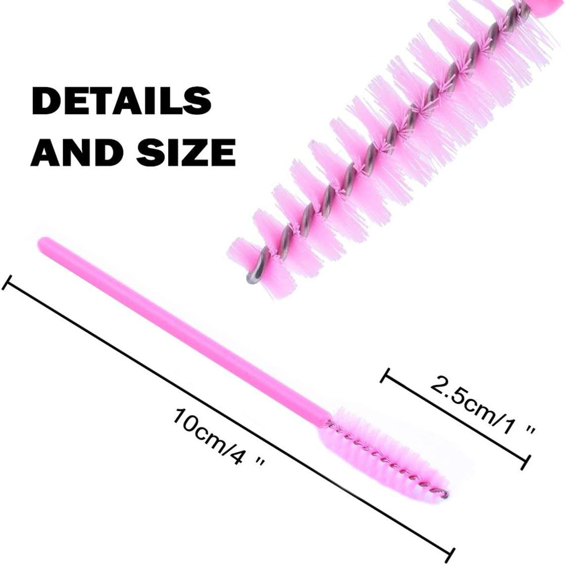 50 PCS Disposable Eyelash Brushes Mascara Wands Eye Lash Eyebrow Applicator Cosmetic Makeup Brush Tool Kits (Pink)