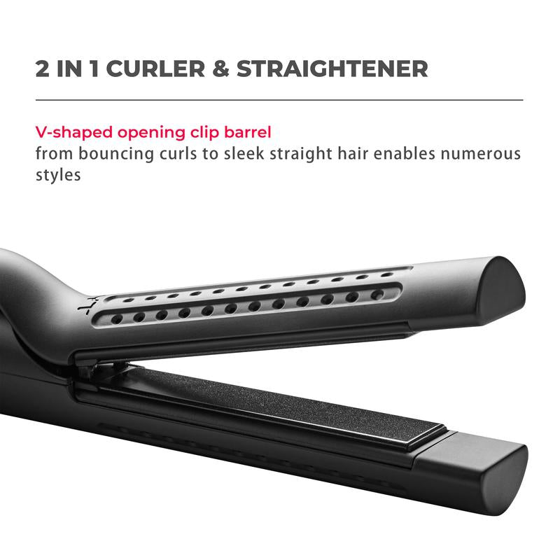 TYMO AIRFLOW 2-In-1 Hair Straightener & Curling Iron – 360° Cooling Air Curler with Tourmaline Coating, Negative Ion Technology, Multifunctional Styling Tool, Women Girlfriends' Gifts,New Year Holiday Gift Ideas Heat-Free Styler Straightener