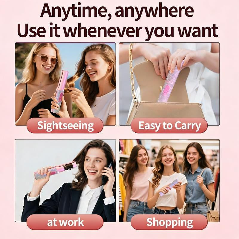 Salon Rhinestone Decor Cordless Straightener, Comfortdurable Hair Styling Tool for Home & Travel,Durable Hair Straightener for Christmas Giftstocking Fillers, Winter & New Yeargift, Thanksgiving Gifts，410°F，Imagine at School，Girlaccessories Salon Salon