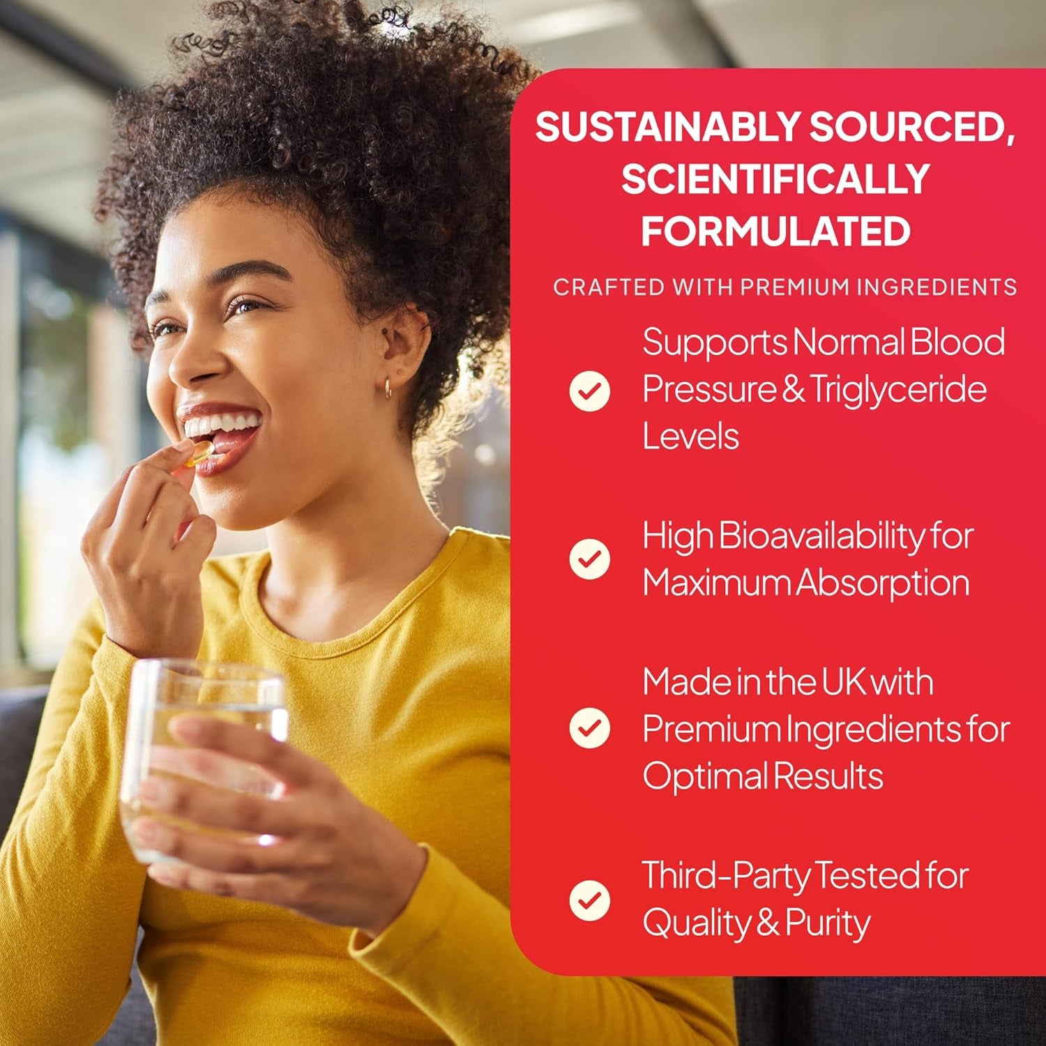 Pure Omega 3 1000Mg Capsules | Supports Heart, Brain & Eye Health | Rich in Omega 3 Fatty Acids | 540Mg of EPA and 360Mg of DHA per Serving | 180 Capsules = 2 Months’ Supply | Made in the UK