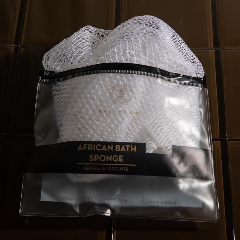 Bellanomi African Exfoliating Net Sponge, Ethically Sourced from Nigeria Bath Sponge Smooth Skin Bath Sponge Shower