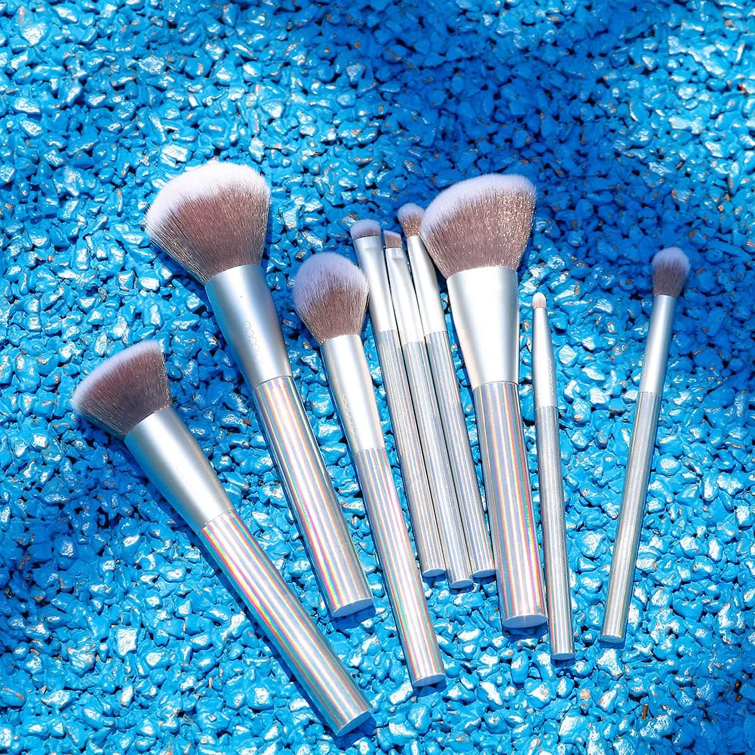 Makeup Brushes  9 Pcs AURORA Makeup Brush Set with Gift Bag Premium Gift Synthetic Kabuki Foundation Blending Face Powder Blush Concealers Eyeshadow Make up Brushes