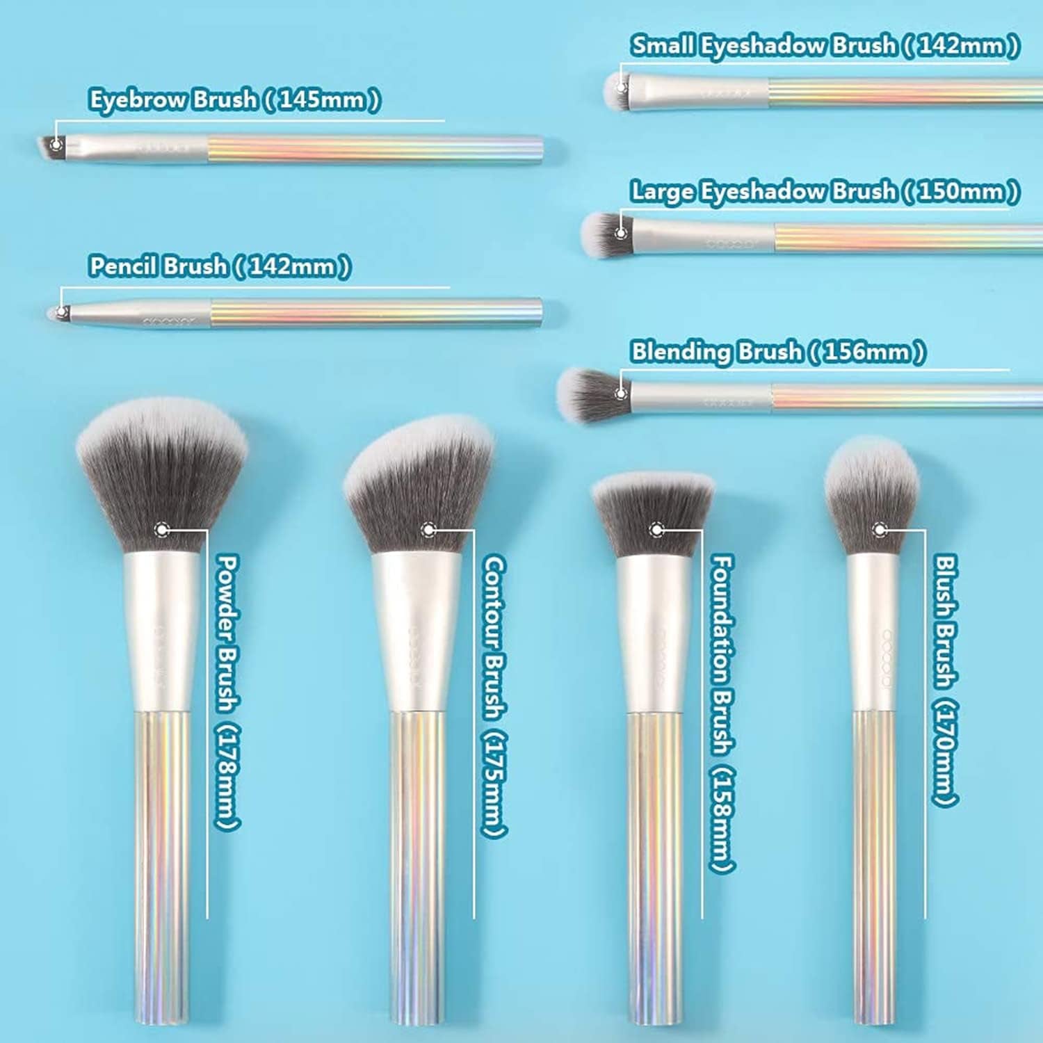 Makeup Brushes  9 Pcs AURORA Makeup Brush Set with Gift Bag Premium Gift Synthetic Kabuki Foundation Blending Face Powder Blush Concealers Eyeshadow Make up Brushes