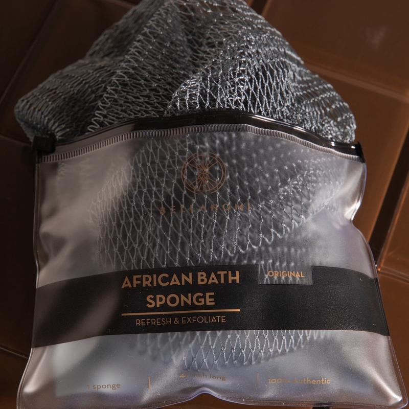 Bellanomi African Exfoliating Net Sponge, Ethically Sourced from Nigeria Bath Sponge Smooth Skin Bath Sponge Shower