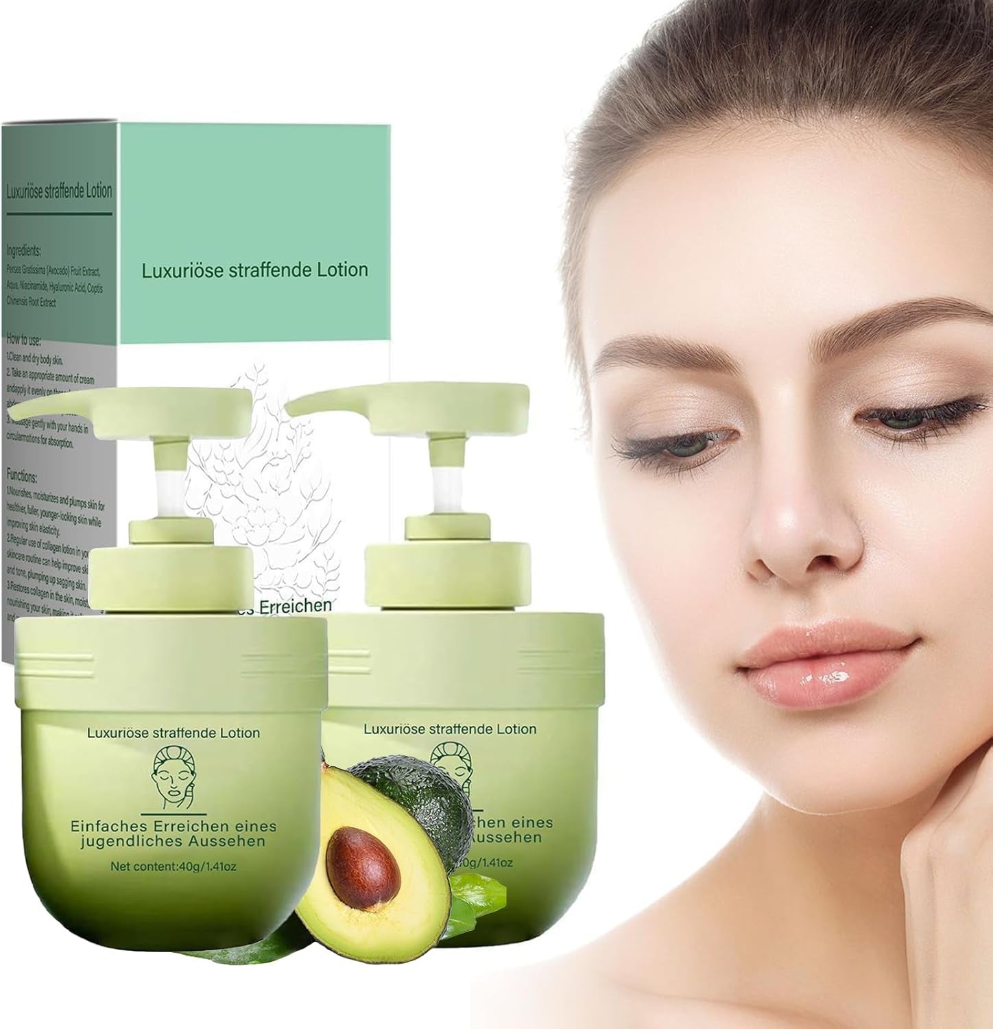2 PCS Luxurious Collagen Firming Cream, Collagen Body Firming Anti-Wrinkle Cream for All Skin Types