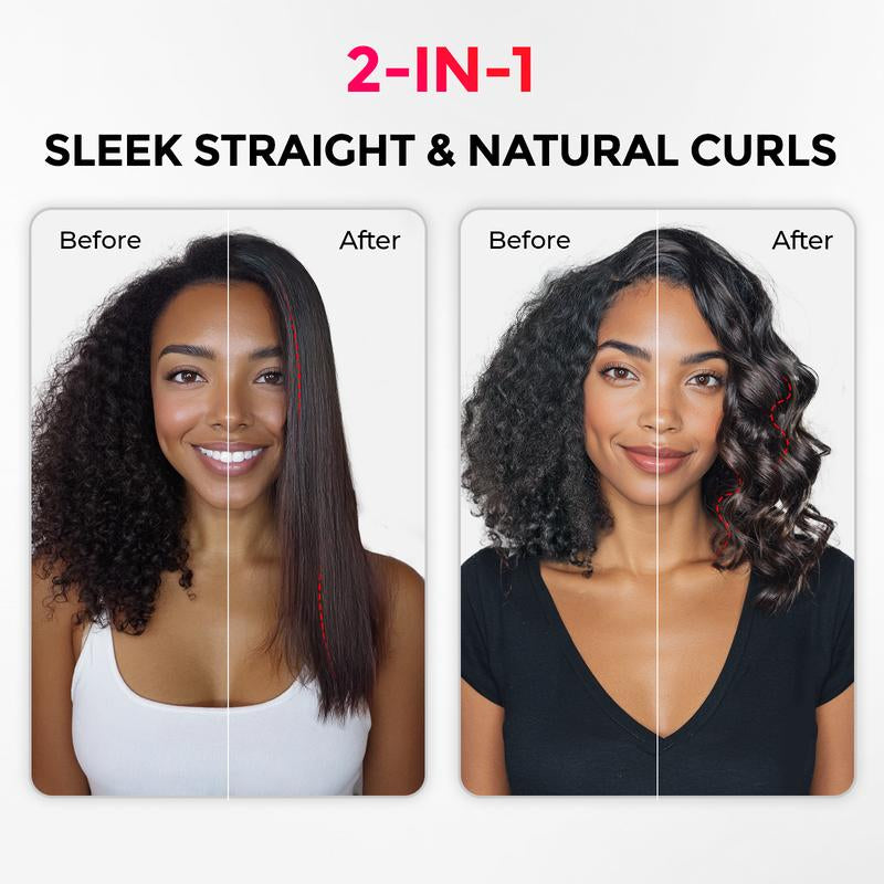 TYMO AIRFLOW 2-In-1 Hair Straightener & Curling Iron – 360° Cooling Air Curler with Tourmaline Coating, Negative Ion Technology, Multifunctional Styling Tool, Women Girlfriends' Gifts,New Year Holiday Gift Ideas Heat-Free Styler Straightener