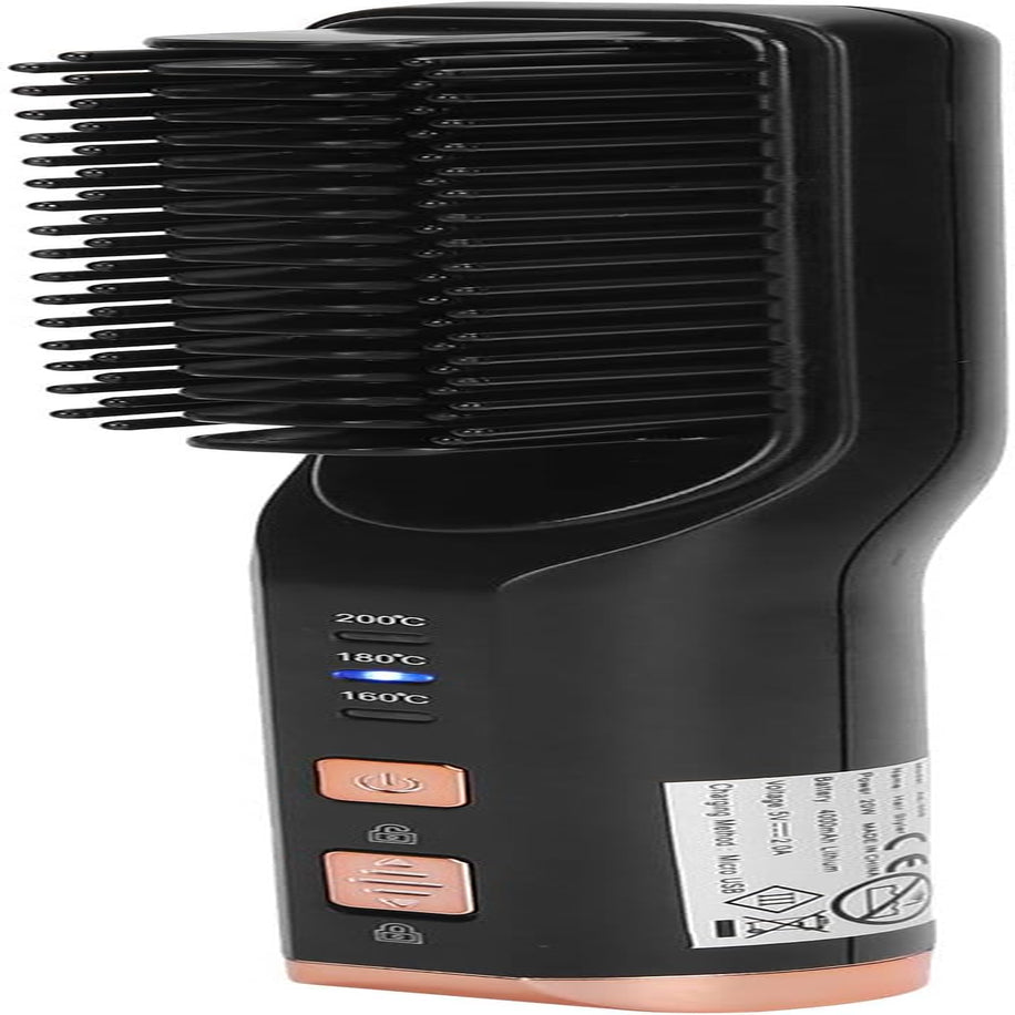 Hair Straightener Comb, USB Charging Hair Straightening Brush with 3 Gears Temperature,Electric Heating Hot Comb Hair Styling Tool(Black)