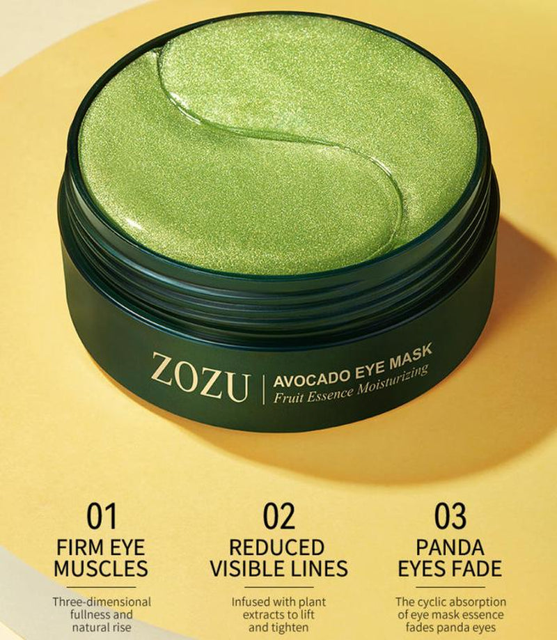 Avocado Eye Mask 60Piece Eyebrightening Patch Is Suitable for Dark Circles Andpuffiness,Moisturizing&Nourishing Eye Carefacial Mask,Relieving Stress Andimproving Dry Eyeskin Collagen Eye Patches Soothing Avocado Eye Mask Hydrating Avocado Eye Masks