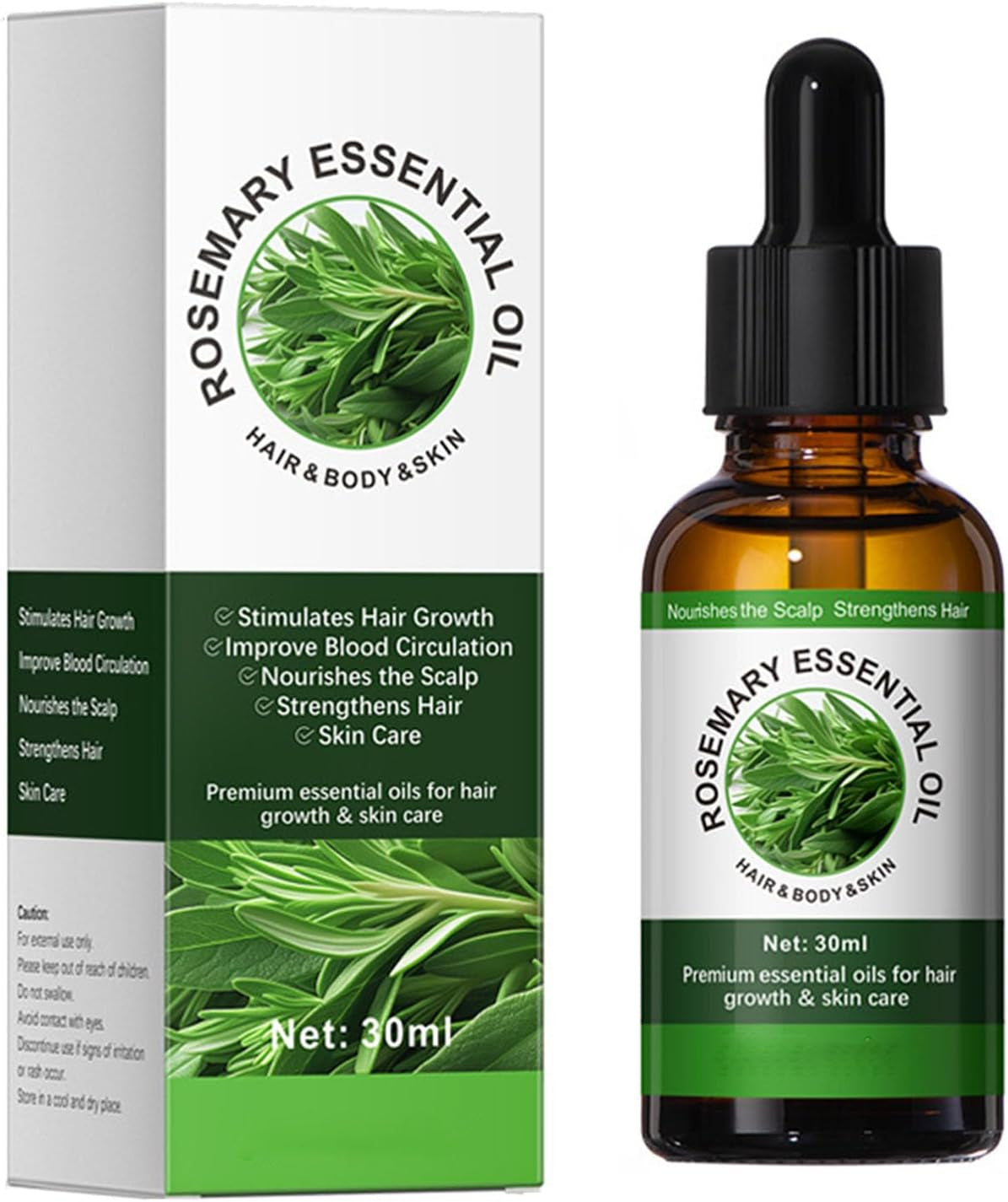 Rosemary Essential Oil - Massage Oil - Body Oil for Skincare, Massage, Bathing - Nourishes Skin and Repairs Split Ends Hair - Non-Sticky,Fast-Absorbing