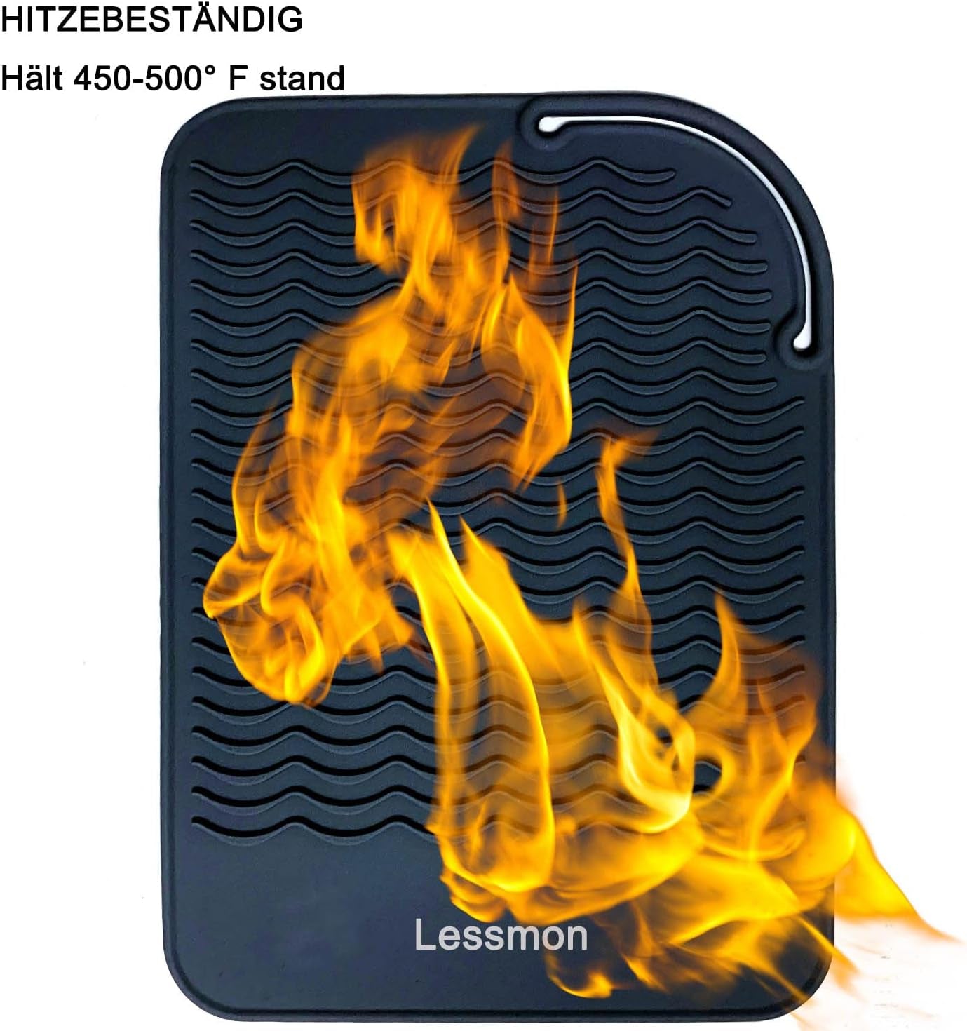 Heat Resistant Mat for Curling Irons, Hair Straightener, Flat Irons and Hair Styling Tools 9" X 6.5", Black