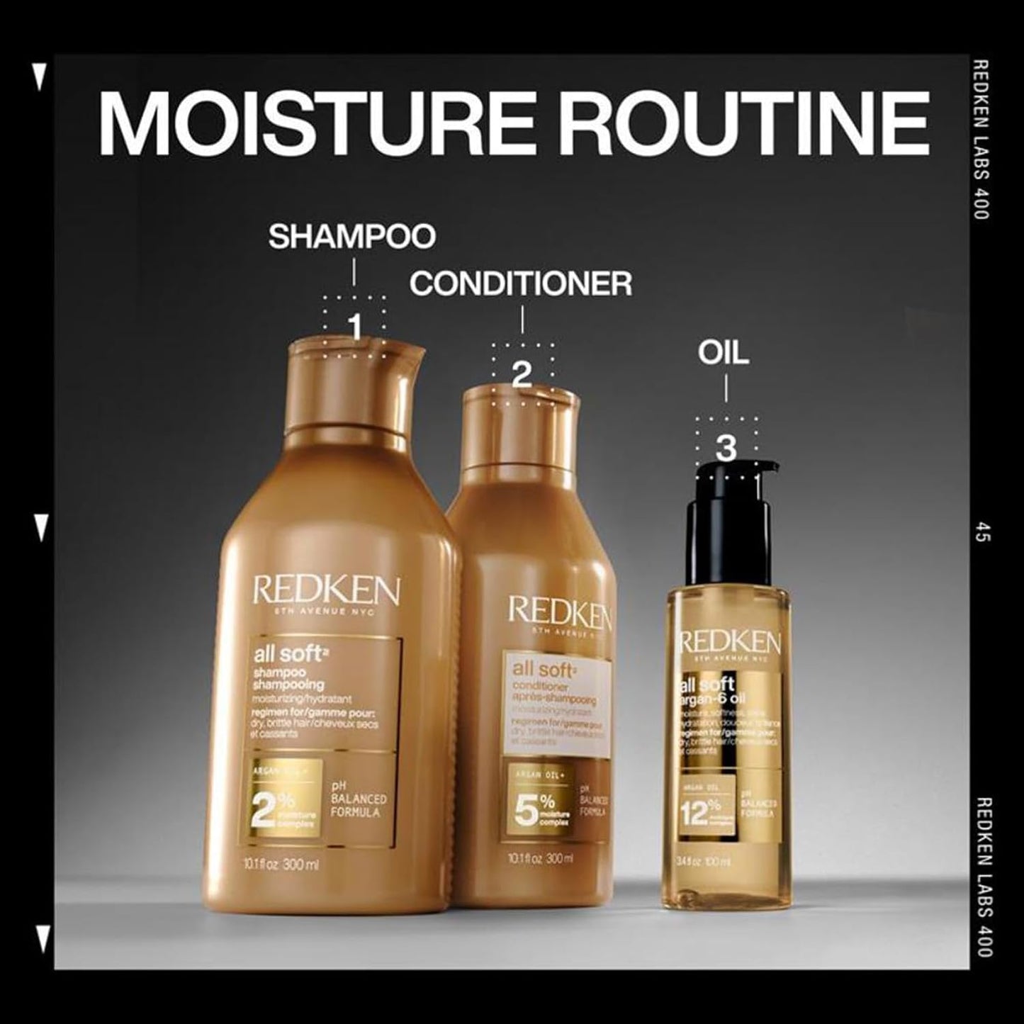 Shampoo, for Dry Hair, Argan Oil, Intense Softness and Shine, All Soft