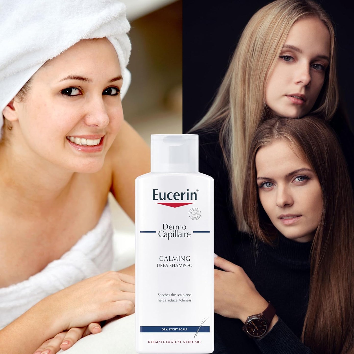 Shampoo for Itchy Scalp Bundle with Eucerin Urea Shampoo 250Ml and  Hair Wrap and Travel Bottle